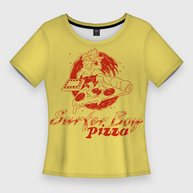 Женская футболка 3D Slim с принтом Stranger Things 4  Surfer boy pizza в Кировске,  |  | stranger things | stranger things 4 | surfer boy pizza | загадочные события | очень странные дела