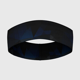 Повязка на голову 3D с принтом Черно синий геометрический в Кировске,  |  | abstract | black | black and blue | blue | geometric | gradient | gray | ombre | polygonal | triangles | абстрактный | геометрический | градиент | омбре | полигональный | серый | синий | треугольники | черно синий | черный | черный и синий