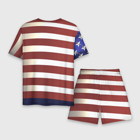 Мужской костюм с шортами 3D с принтом Американский флаг: блестящие звезды и полоски в Кировске,  |  | Тематика изображения на принте: америка | блестящий | звезды | красный | перламутровый | полоска | синий | сша | флаг