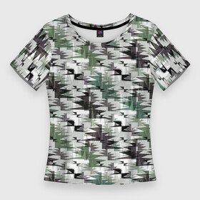Женская футболка 3D Slim с принтом Абстрактный камуфляжный светлый в Кировске,  |  | abstract | camouflage | geometric | gray | green | khaki | light | military | protective | swamp | zigzag | абстрактный | болотный | военный | геометрический | защитный | зеленый | зигзаг | камуфляжный | маскировочный | светлый | серый | хаки