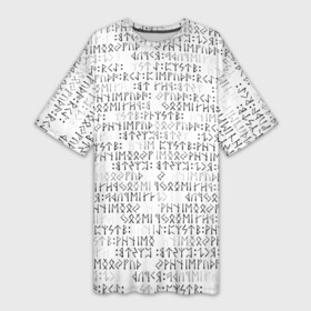 Платье-футболка 3D с принтом Паттерн футарк в Кировске,  |  | patern | pattern | runes | древние знаки | знак рода | знаки | иероглифы | патерн | паттерн | руны | русь | символы | славяне | славянская символика | футарк