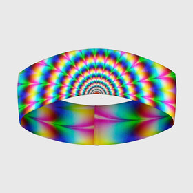 Повязка на голову 3D с принтом Радужная оптическая иллюзия в Кировске,  |  | 3d | 3д | illusion | optic | optical | rainbow | оптическая иллюзия | радуга | радужн | спираль