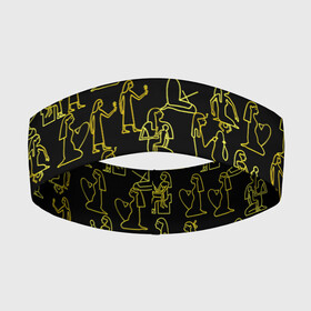 Повязка на голову 3D с принтом Золотые египетские иероглифы: женщины в Кировске,  |  | египет | египетский  иероглиф | женщина | золото | иероглифы | история
