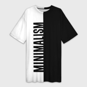 Платье-футболка 3D с принтом MINIMALISM  BLACK AND WHITE в Кировске,  |  | Тематика изображения на принте: and | black | minimalism | white | белое | белый | минимализм | цвет | цвета | черное | черный