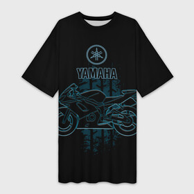 Платье-футболка 3D с принтом Yamaha moto theme в Кировске,  |  | yamaha | байк | мотоциклы | ямаха | ямаха мото