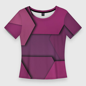 Женская футболка 3D Slim с принтом Геометрические фигуры в движении в Кировске,  |  | Тематика изображения на принте: 3d | 3д | геометрия | иллюзия | многоугольники | оптическая | фигуры | эффект