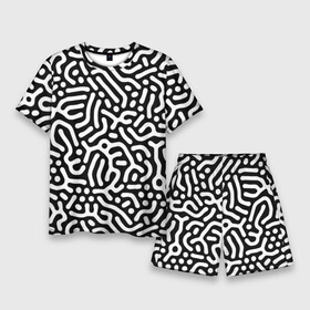 Мужской костюм с шортами 3D с принтом Лабиринт  паттерн в Кировске,  |  | abstraction | fashion | maze | minimalism | pattern | абстракция | лабиринт | минимализм | мода | паттерн