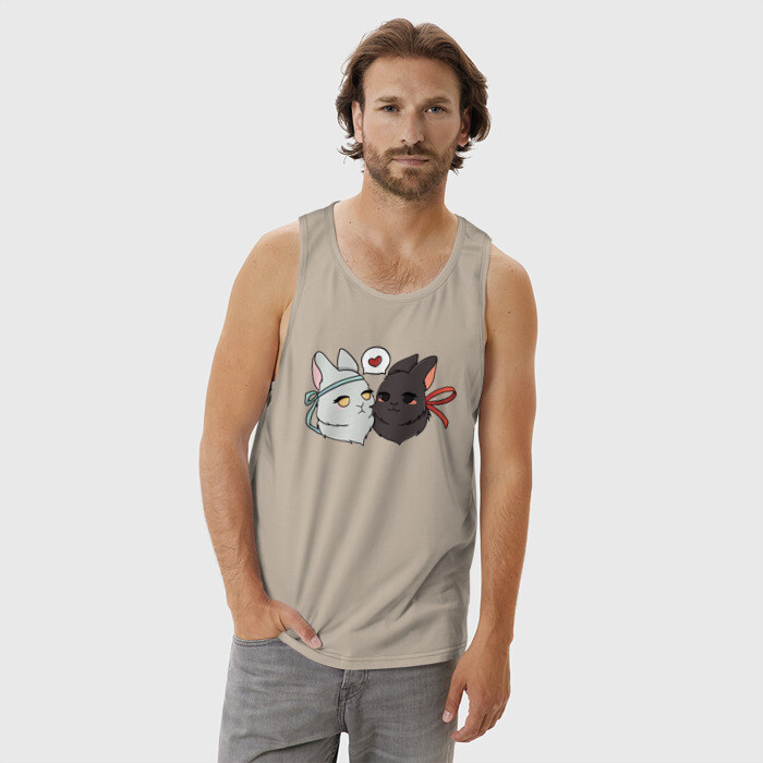 Мужская майка хлопок Кролики Вэй и Лань фото