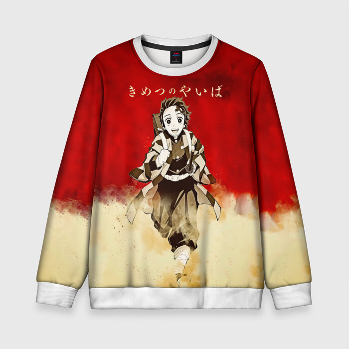 Детский свитшот 3D Танджиро Клинок рассекающий демонов фото